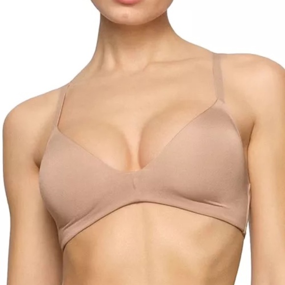 (2) 34D SKIMS Bras - ONYX Fits Everybody Strapless & CLAY Wireless Form T-Shirt - Picture 5 of 6